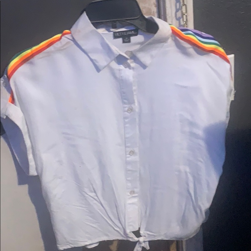 Button up shirt with rainbow